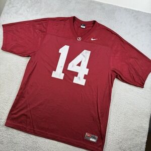 Nike Alabama Crimson Tide Jersey Mens 2XL Red Football #14 Mesh Nylon Shirt